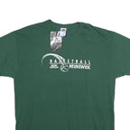 RUSSELL ATHLETIC Mens Green Basketball Graphic T-Shirt L Short Sleeve Crew Neck