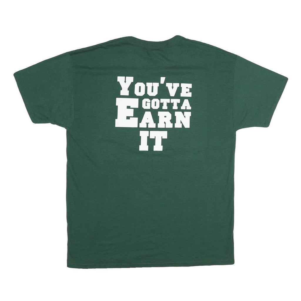 RUSSELL ATHLETIC Mens Green Basketball Graphic T-Shirt L Short Sleeve Crew Neck