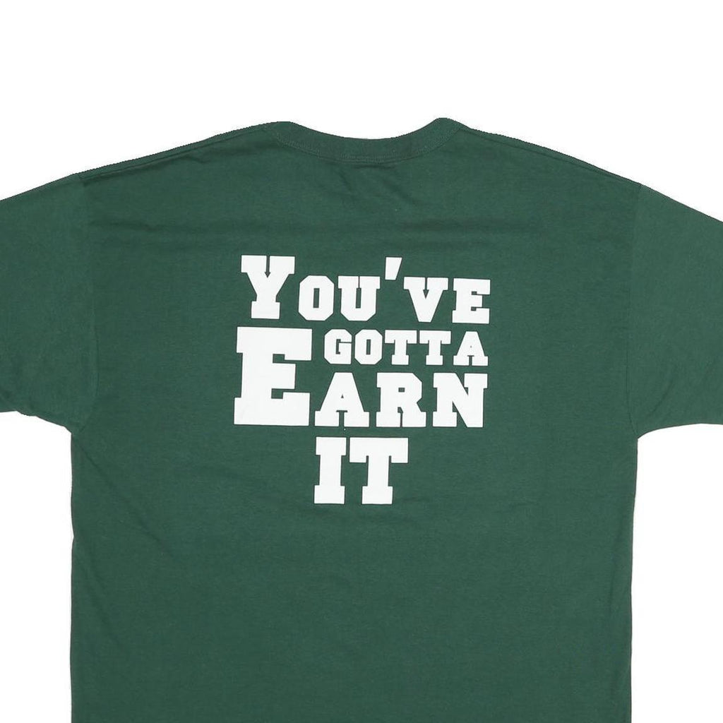 RUSSELL ATHLETIC Mens Green Basketball Graphic T-Shirt L Short Sleeve Crew Neck