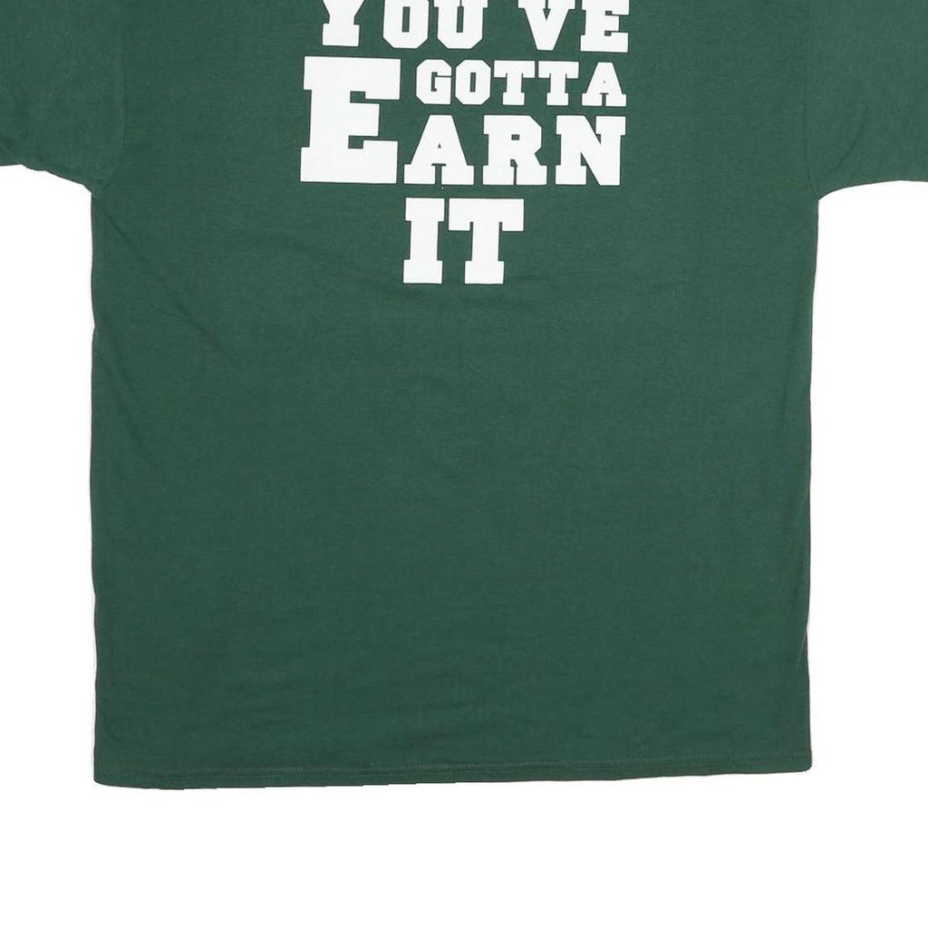 RUSSELL ATHLETIC Mens Green Basketball Graphic T-Shirt L Short Sleeve Crew Neck