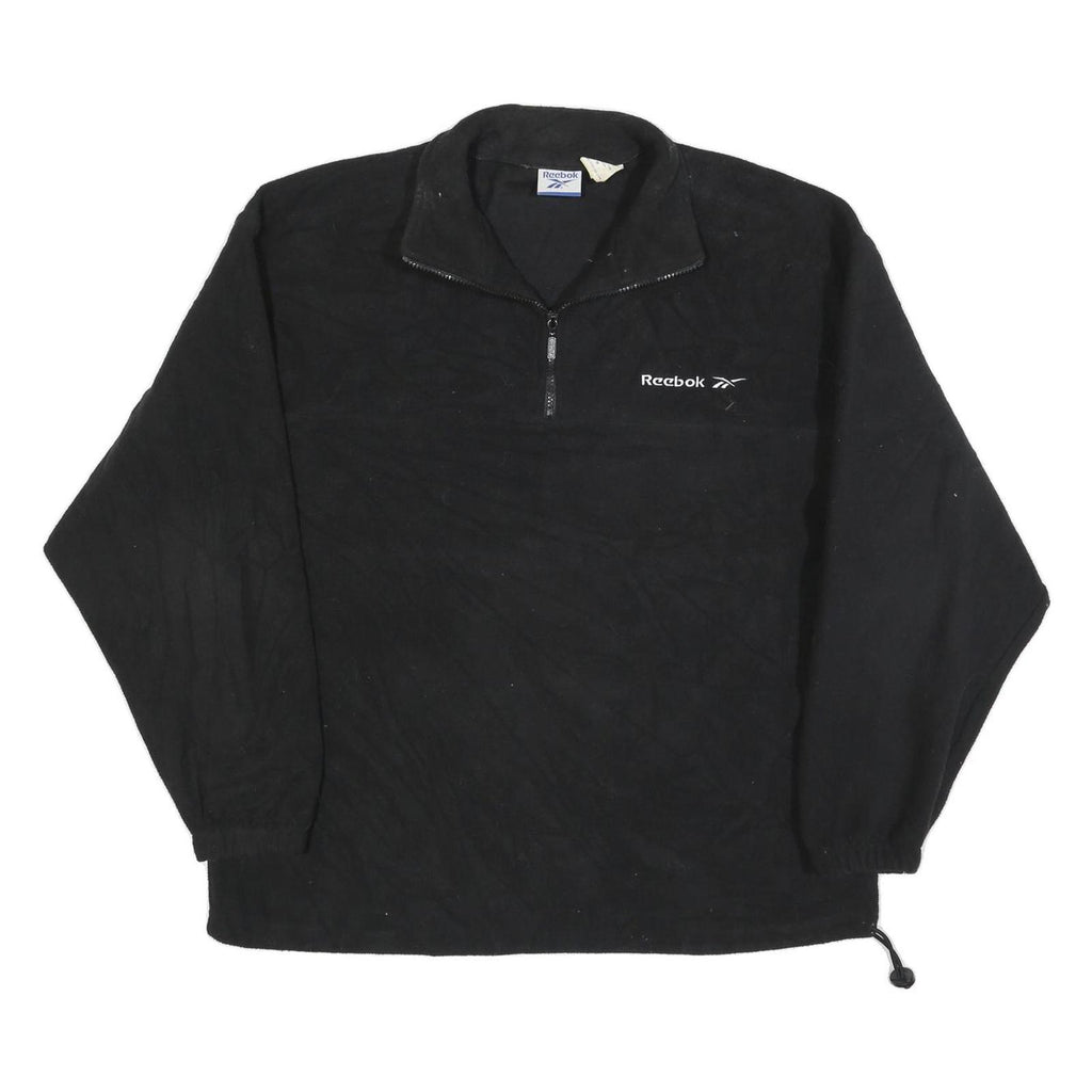 REEBOK Mens Black Plain Pullover Polyester Jumper M Sportswear Activewear