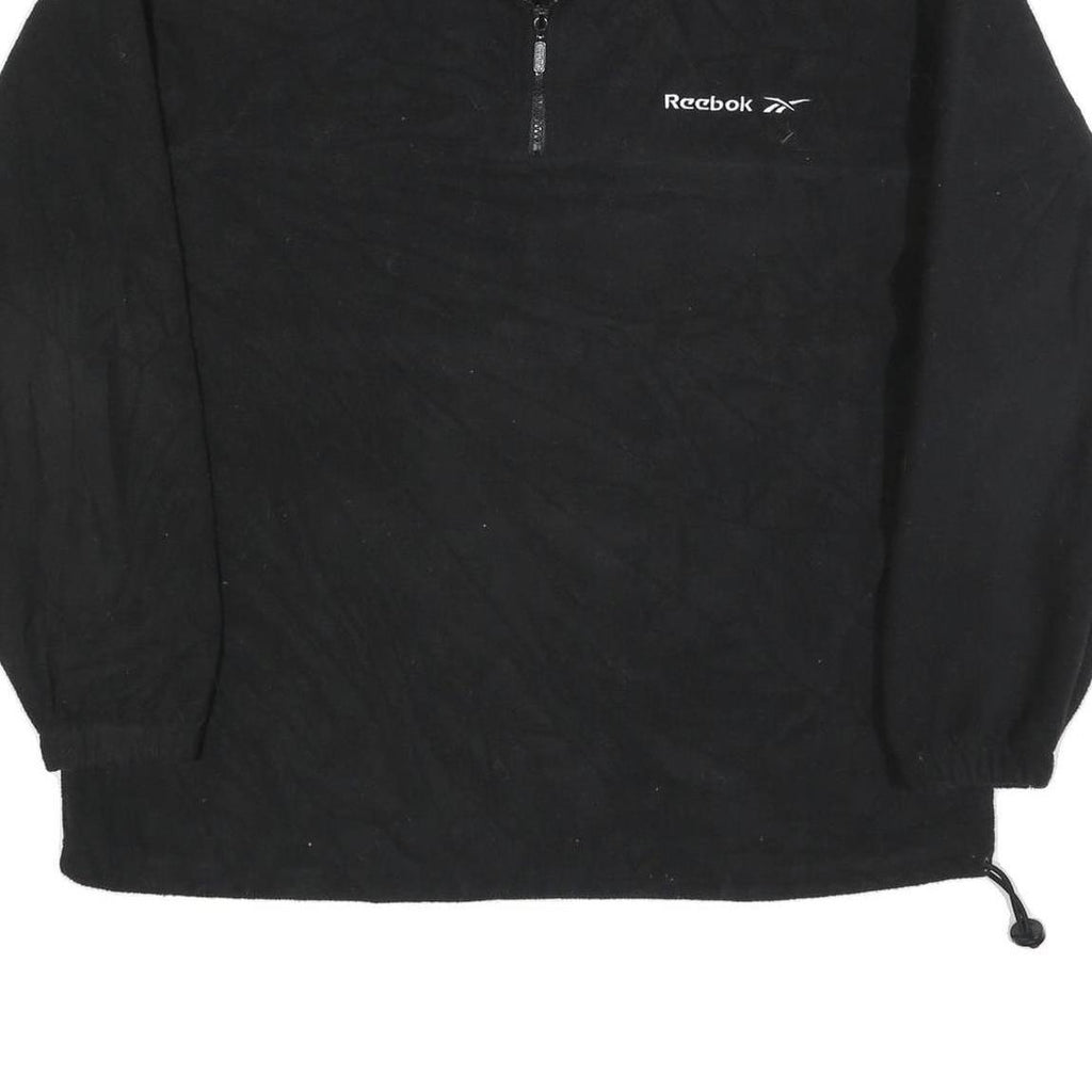 REEBOK Mens Black Plain Pullover Polyester Jumper M Sportswear Activewear