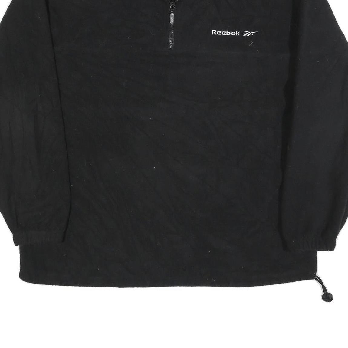 REEBOK Mens Black Plain Pullover Polyester Jumper M Sportswear Activewear