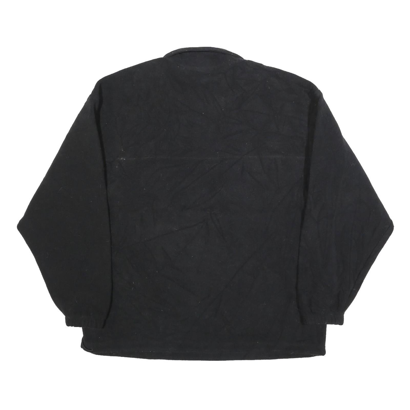 REEBOK Mens Black Plain Pullover Polyester Jumper M Sportswear Activewear