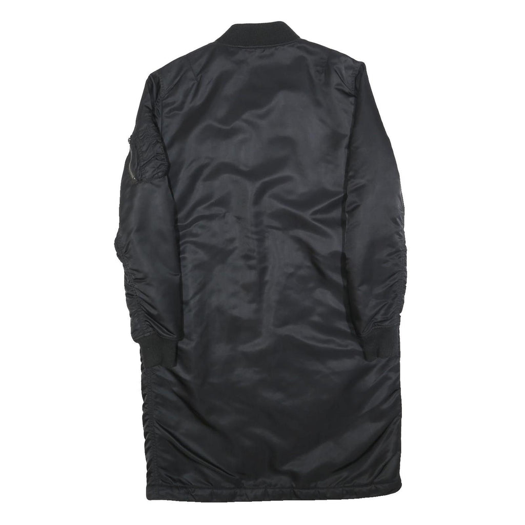 ALPHA INDUSTRIES Womens Black Long Sleeve Zip Up Polyester Jacket M Bomber