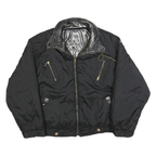 HOT SPICES Womens Black Reversible Zip Jacket L Polyester Blend Plain