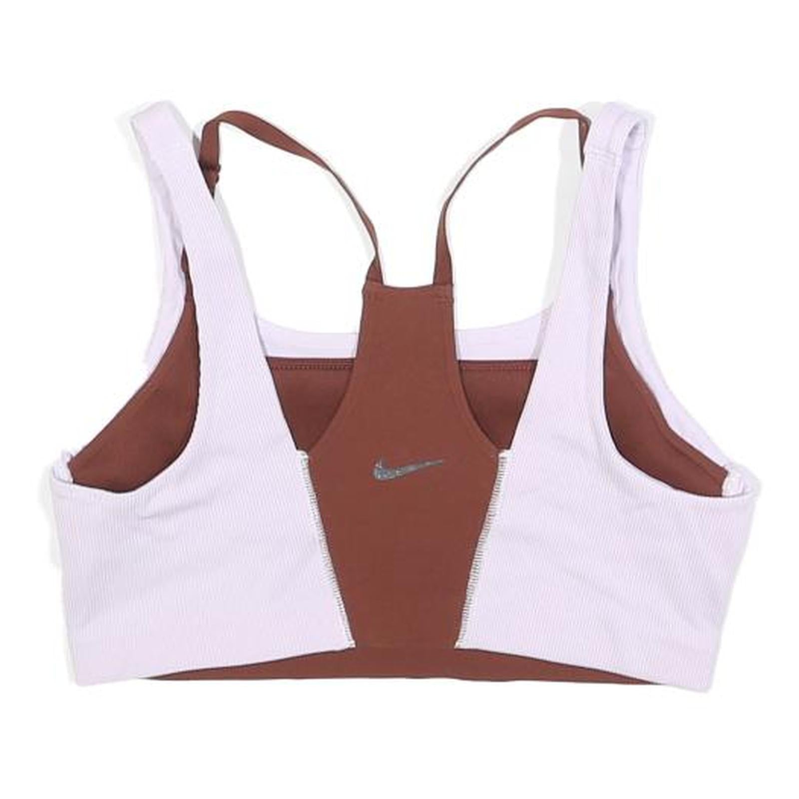 NIKE Womens Brown & White Sports Top Sleeveless Scoop Neck S Athletic Gym