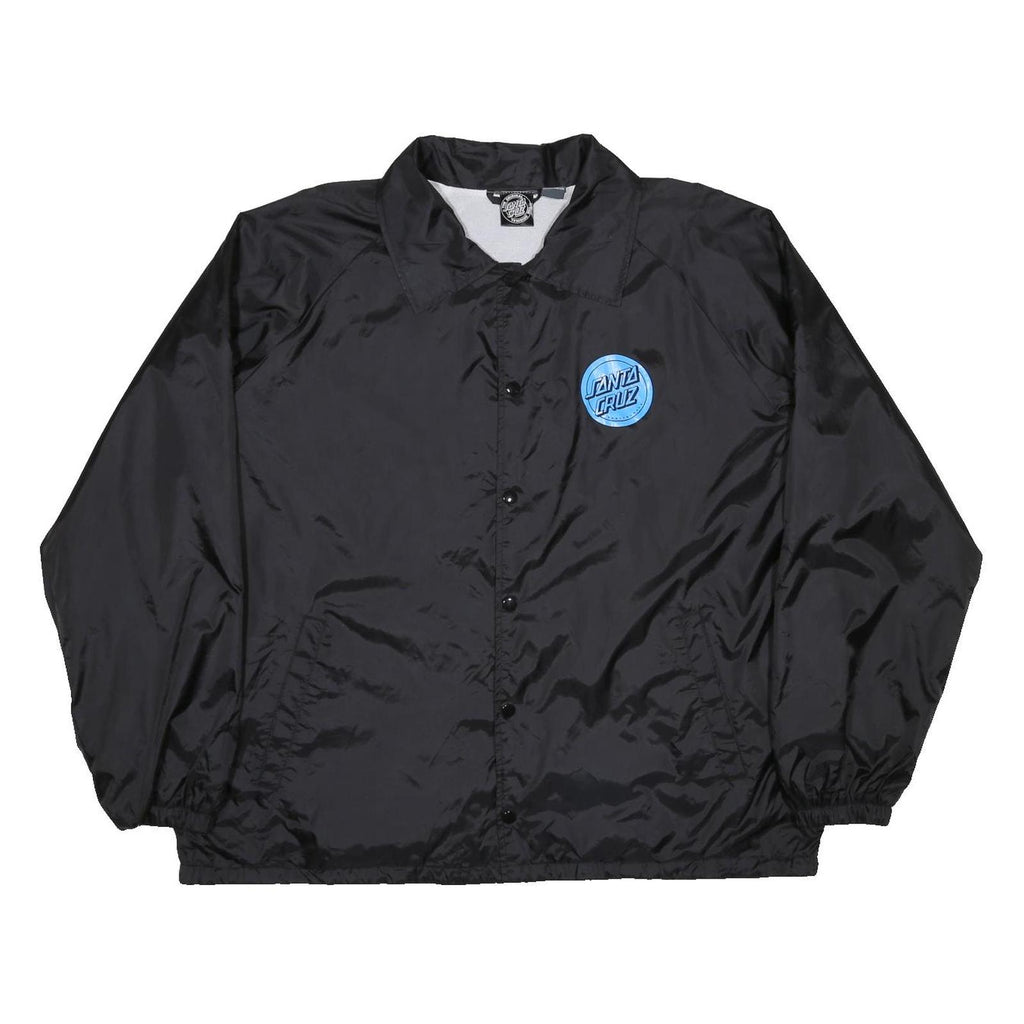 SANTA CRUZ Natas Screaming Panther Mens Black XL Nylon Coach Jacket Blue Logo