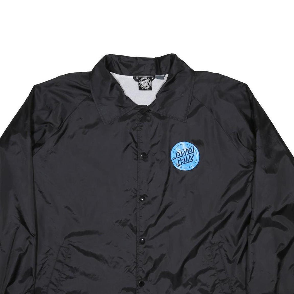 SANTA CRUZ Natas Screaming Panther Mens Black XL Nylon Coach Jacket Blue Logo