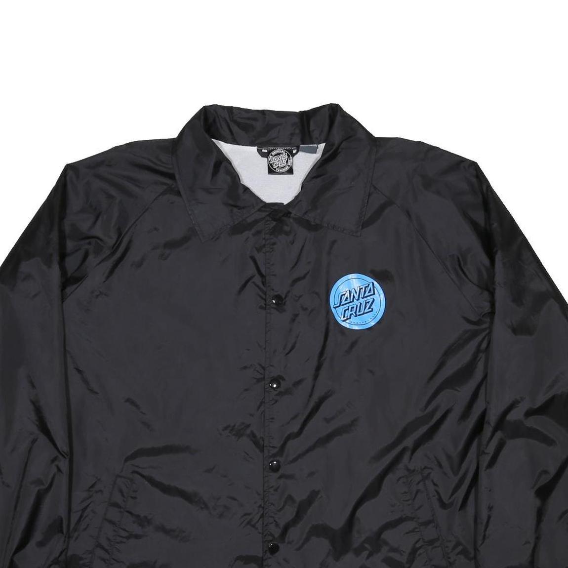 SANTA CRUZ Natas Screaming Panther Mens Black XL Nylon Coach Jacket Blue Logo