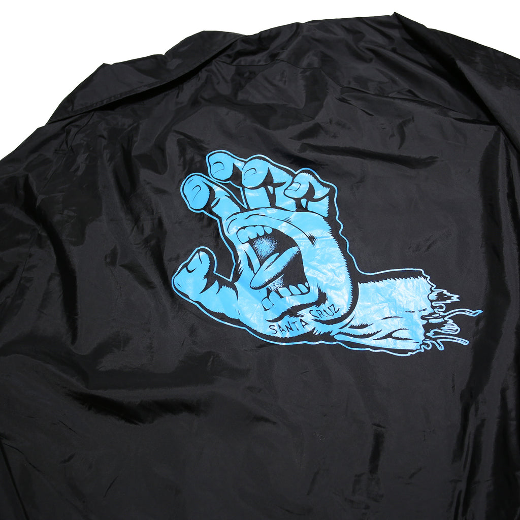 SANTA CRUZ Natas Screaming Panther Mens Black XL Nylon Coach Jacket Blue Logo