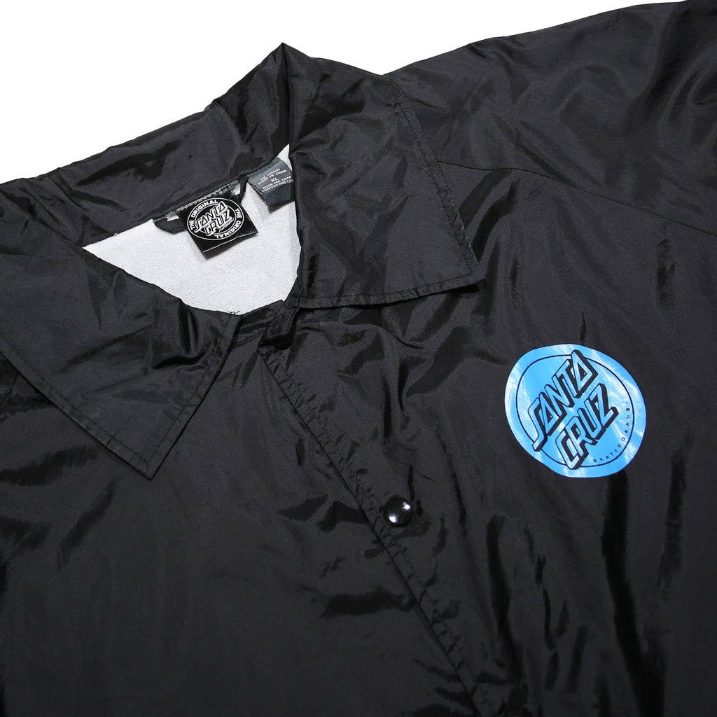 SANTA CRUZ Natas Screaming Panther Mens Black XL Nylon Coach Jacket Blue Logo