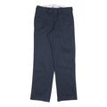 DICKIES Mens Cotton Navy Regular Straight Trousers W32 L32 Workwear Zip Closure
