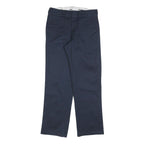 DICKIES Mens Cotton Navy Regular Straight Trousers W32 L32 Workwear Zip Closure