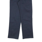DICKIES Mens Cotton Navy Regular Straight Trousers W32 L32 Workwear Zip Closure