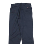DICKIES Mens Cotton Navy Regular Straight Trousers W32 L32 Workwear Zip Closure