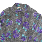 TESS Womens Black & Purple Floral Print Long Sleeve Collared Shirt UK 10