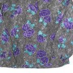 TESS Womens Black & Purple Floral Print Long Sleeve Collared Shirt UK 10