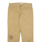 CARHARTT Mens Cotton Blend Beige Relaxed Straight Trousers W34 L30 Workwear