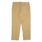 CARHARTT Mens Cotton Blend Beige Relaxed Straight Trousers W34 L30 Workwear