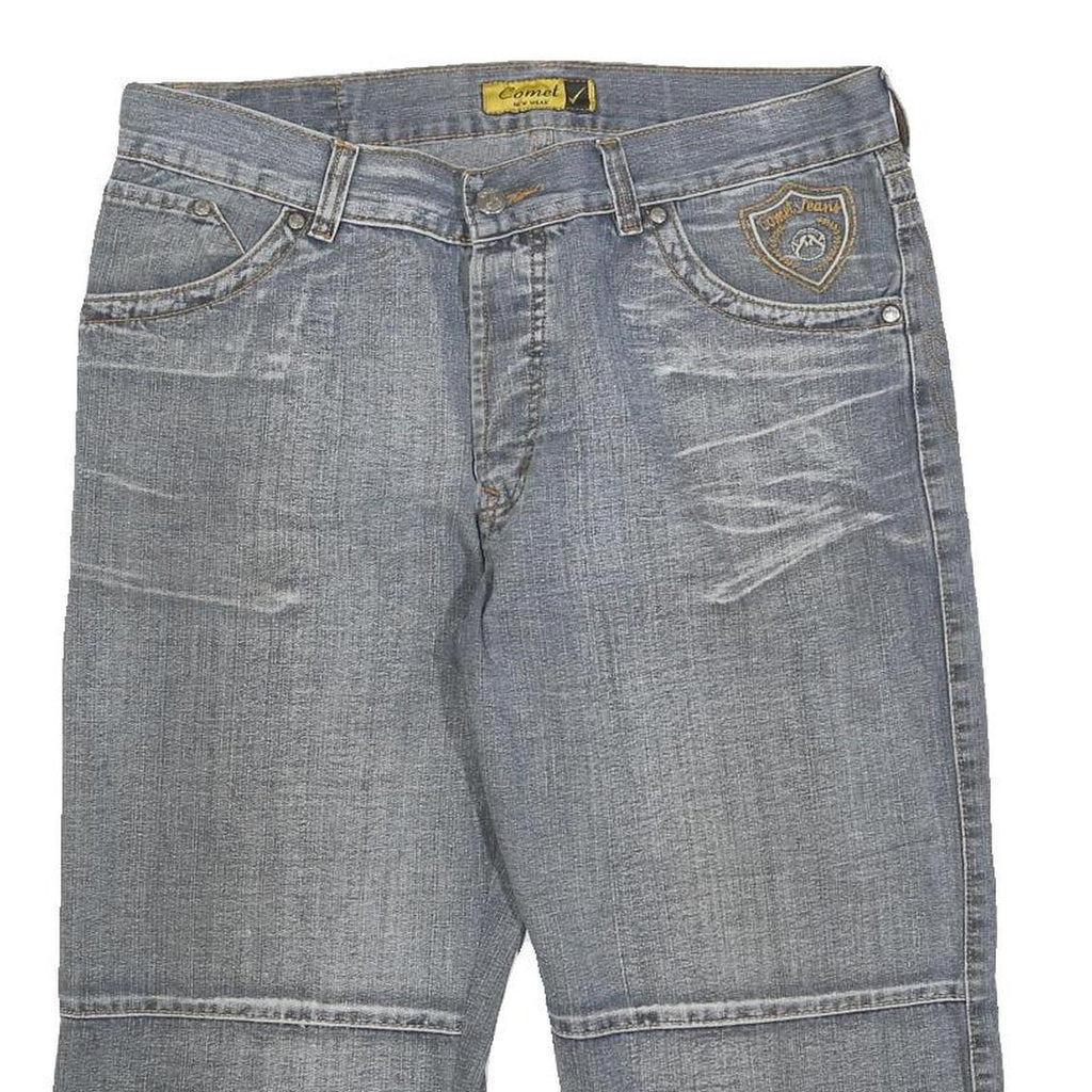 COMET Mens Shorts Blue Denim Casual M W34