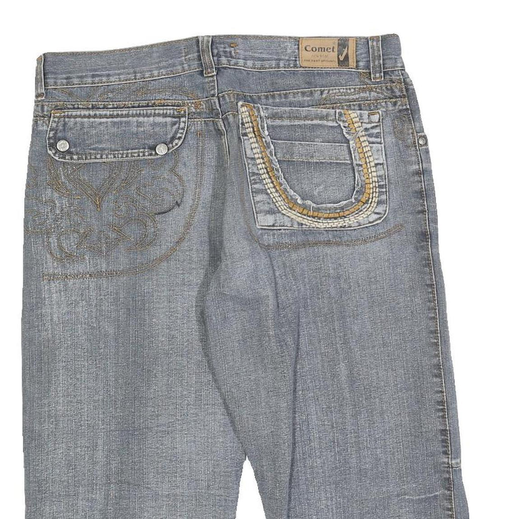 COMET Mens Shorts Blue Denim Casual M W34