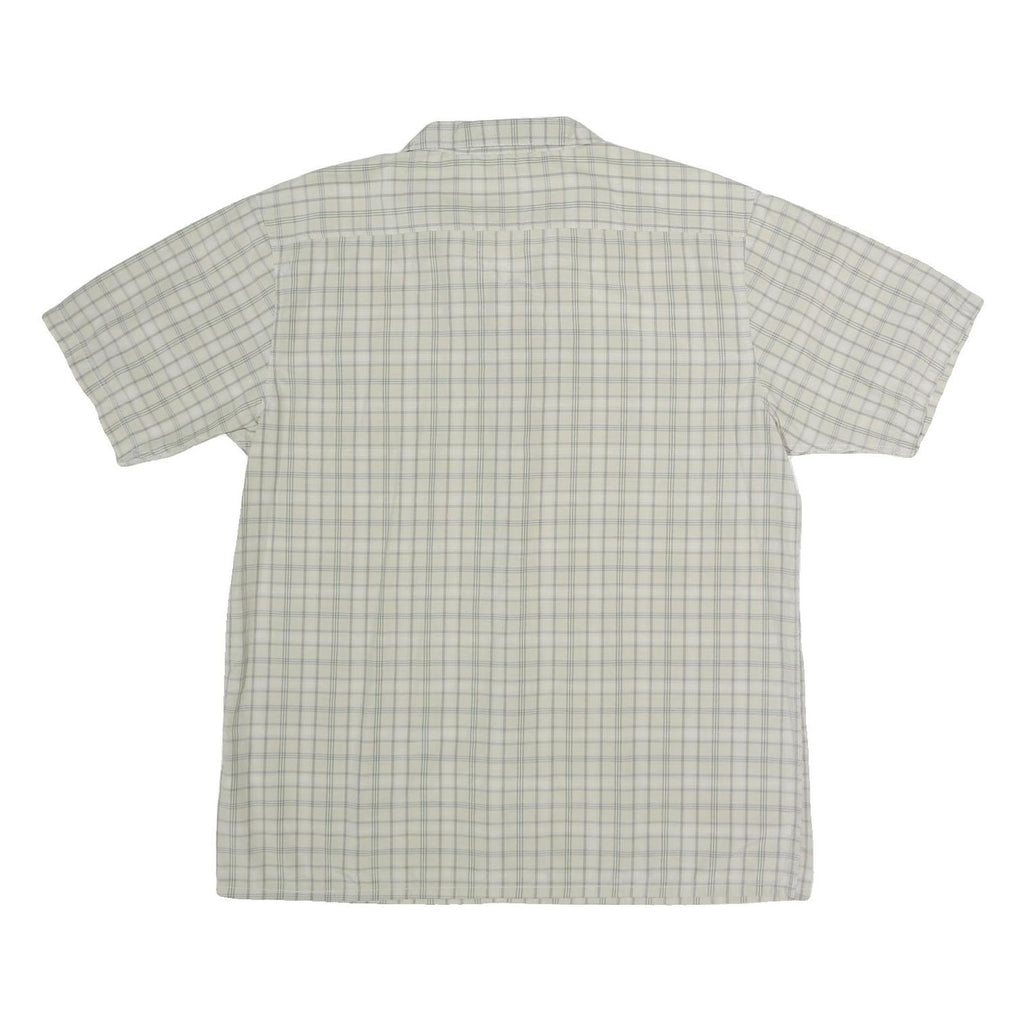 DICKIES Mens Beige Check Shirt XL Cotton Blend Comfortable Casual Short Sleeve