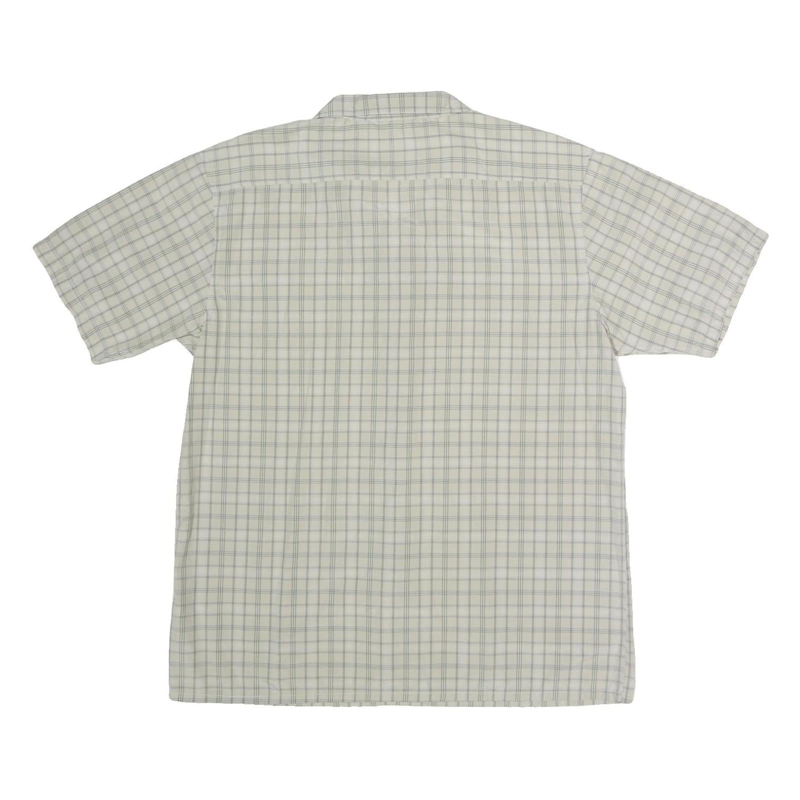 DICKIES Mens Beige Check Shirt XL Cotton Blend Comfortable Casual Short Sleeve