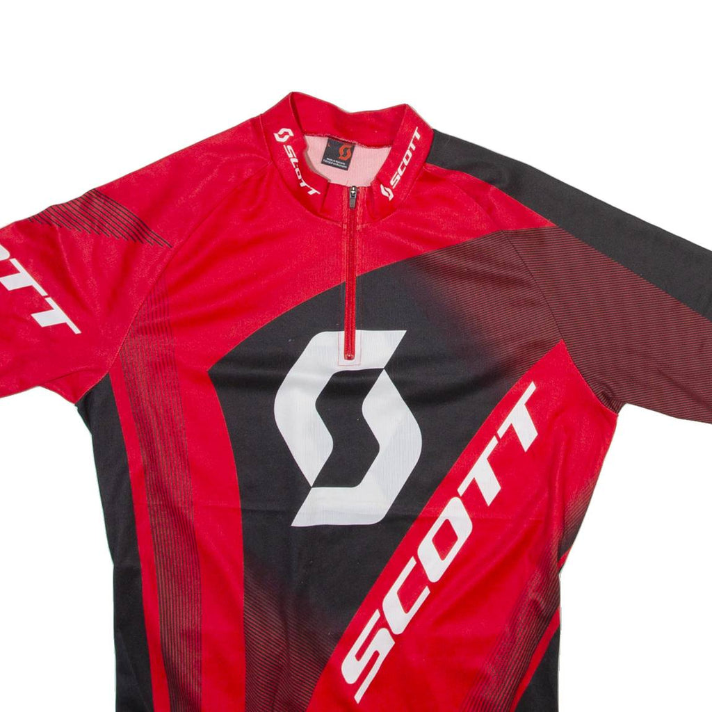SCHOTT Mens Jersey Red 1/4 Zip L