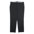 TOMMY HILFIGER Mens Cotton Black Regular Straight Trousers W36 L32 Classic Fit
