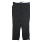 TOMMY HILFIGER Mens Cotton Black Regular Straight Trousers W36 L32 Classic Fit