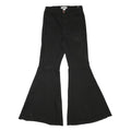 VIBRANT Womens Cotton Blend Black Regular Flared Trousers W25 L29 Stylish Retro