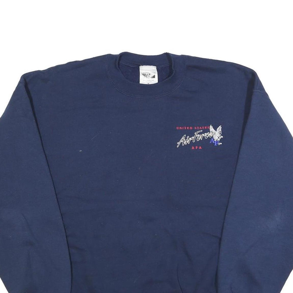 LIFESIGNS Mens Navy Blue Crew Neck XL United States Air Force Embroidered