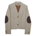 SINEQUANONE Womens Beige & Brown Checked Button Jacket UK 10 Viscose Blend