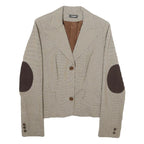 SINEQUANONE Womens Beige & Brown Checked Button Jacket UK 10 Viscose Blend