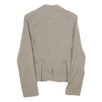 SINEQUANONE Womens Beige & Brown Checked Button Jacket UK 10 Viscose Blend