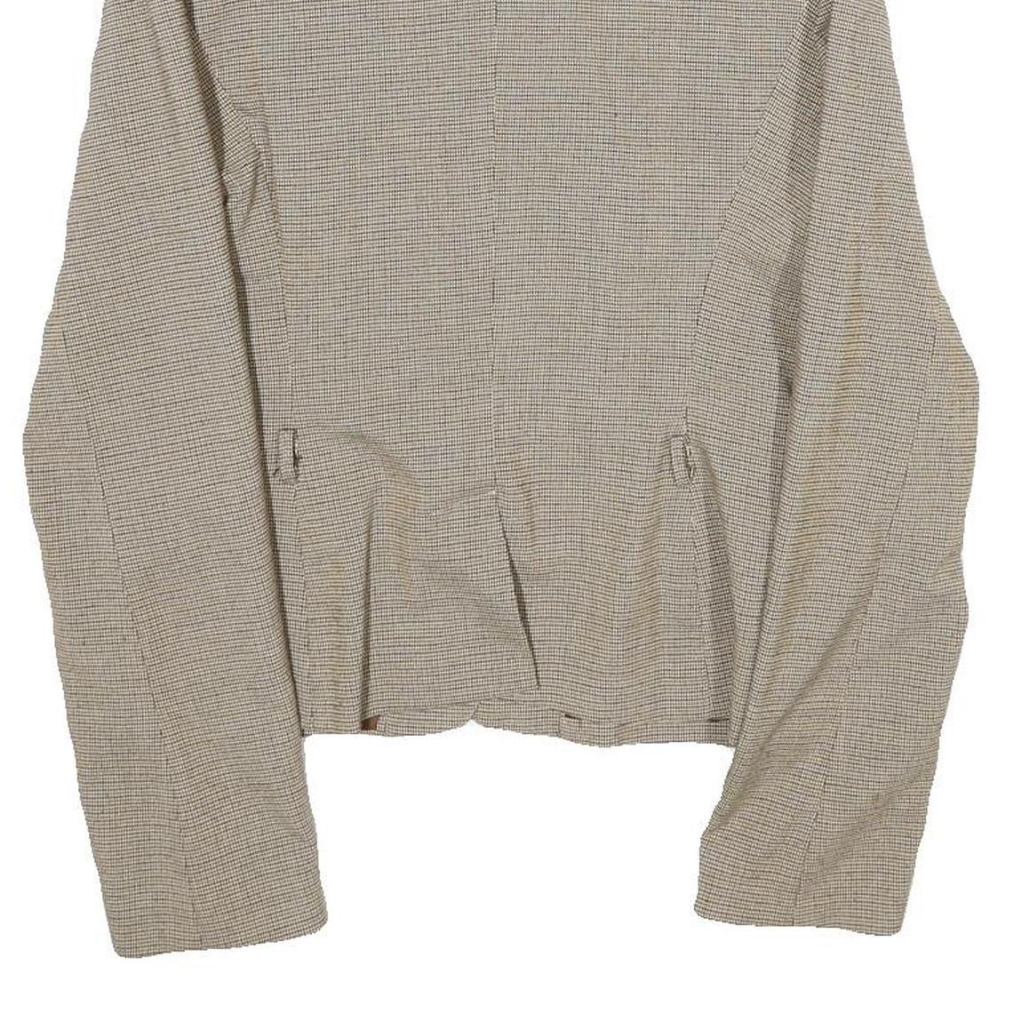 SINEQUANONE Womens Beige & Brown Checked Button Jacket UK 10 Viscose Blend