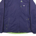 SALOMON Womens Purple & Green Outdoor Jacket L Polyester Zip Casual Lightweight