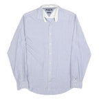 TOMMY HILFIGER Mens Blue Shirt L Cotton Blend Long Sleeve Button Formal