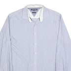TOMMY HILFIGER Mens Blue Shirt L Cotton Blend Long Sleeve Button Formal