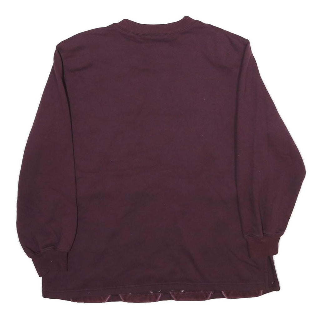 ALFRED DUNNER Womens Maroon Crew Neck M Embroidered Argyle Sweatshirt