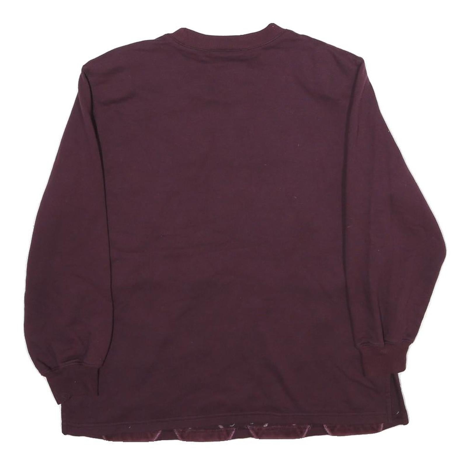 ALFRED DUNNER Womens Maroon Crew Neck M Embroidered Argyle Sweatshirt