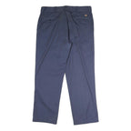 DICKIES Mens Cotton Navy Regular Straight Trousers W36 L29 Workwear Zip Closure