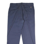 DICKIES Mens Cotton Navy Regular Straight Trousers W36 L29 Workwear Zip Closure