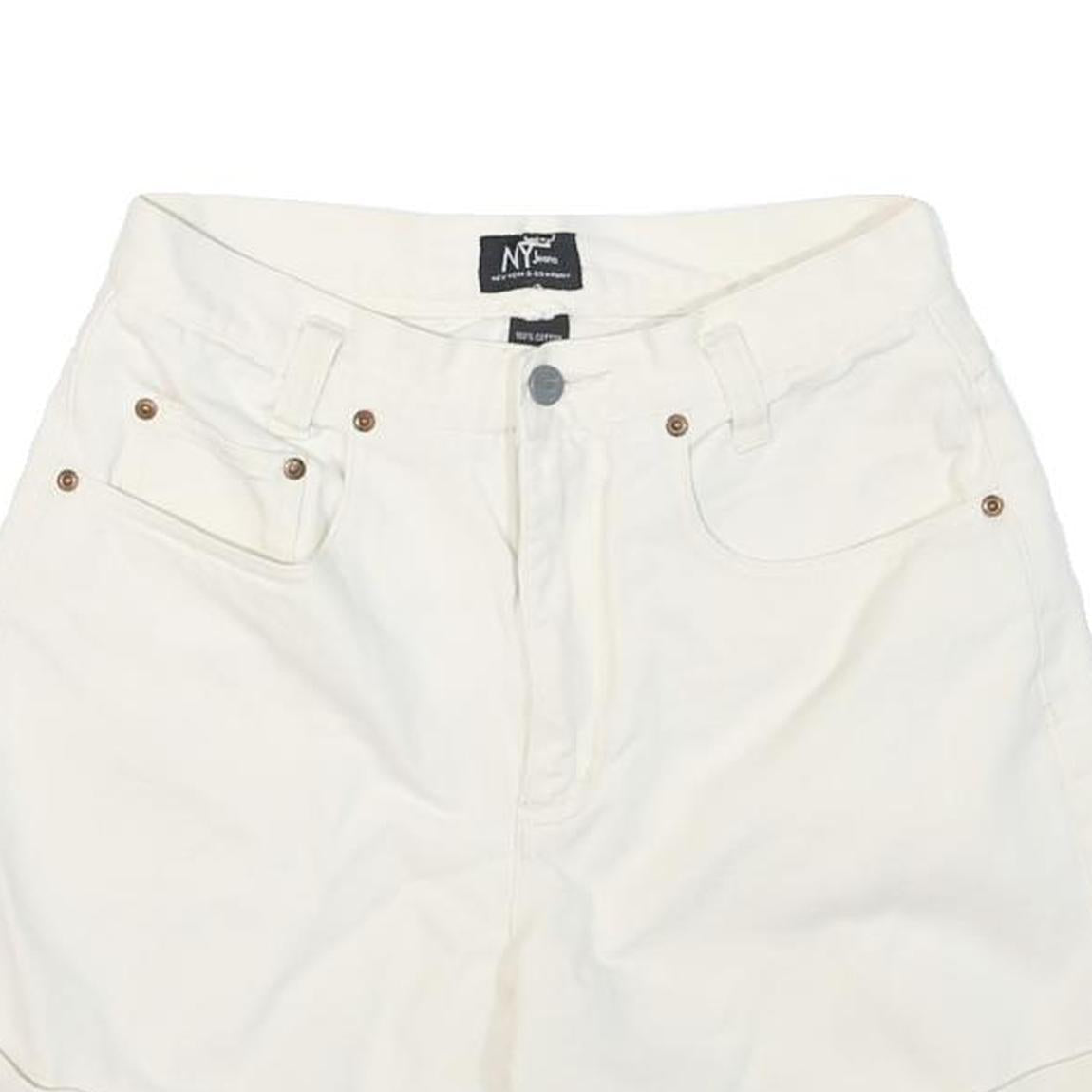 NY JEANS Womens Shorts White Casual Cotton Blend M W28 Pocketed Comfort