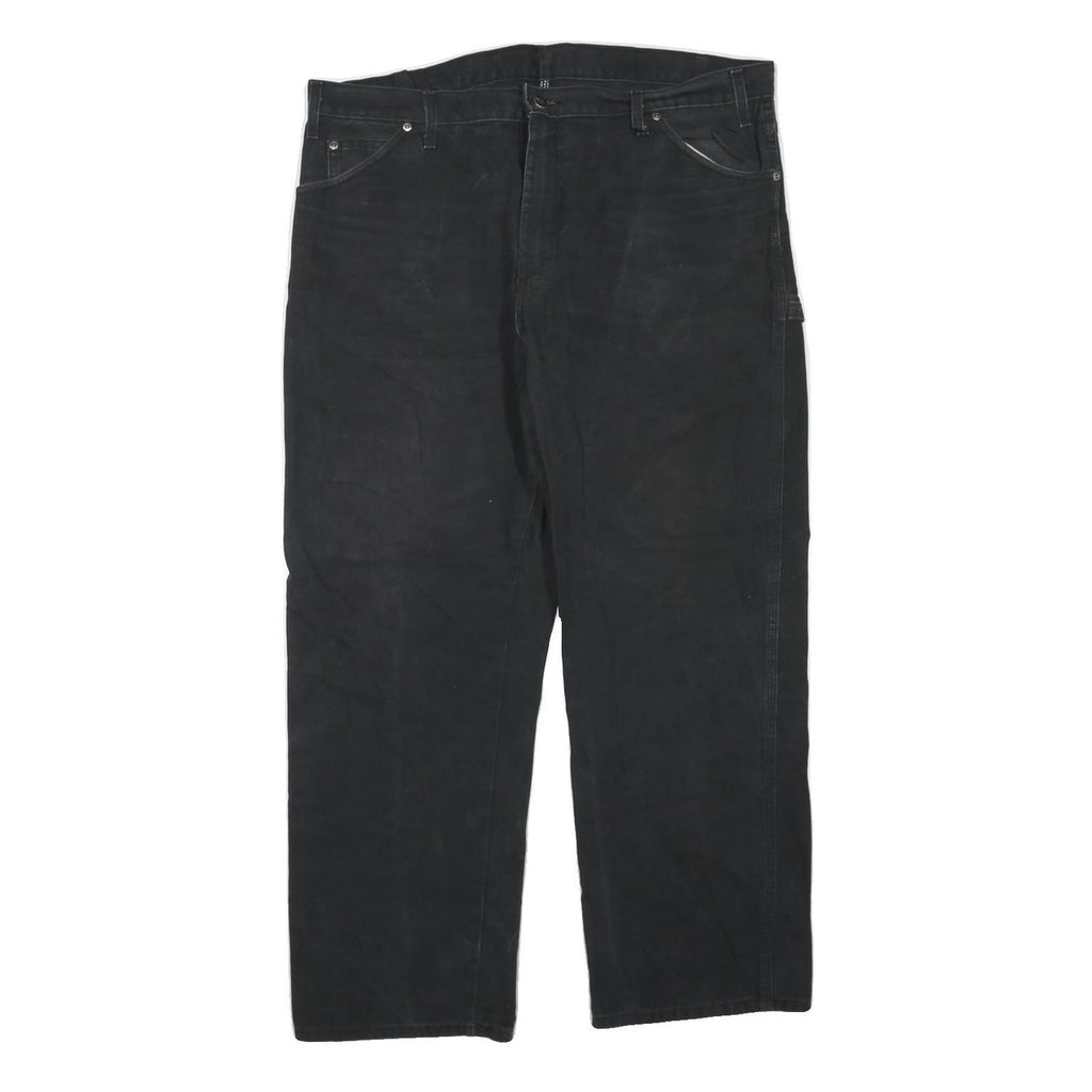 DICKIES Mens Jeans Black Regular Straight Denim W40 L28 Durable Workwear