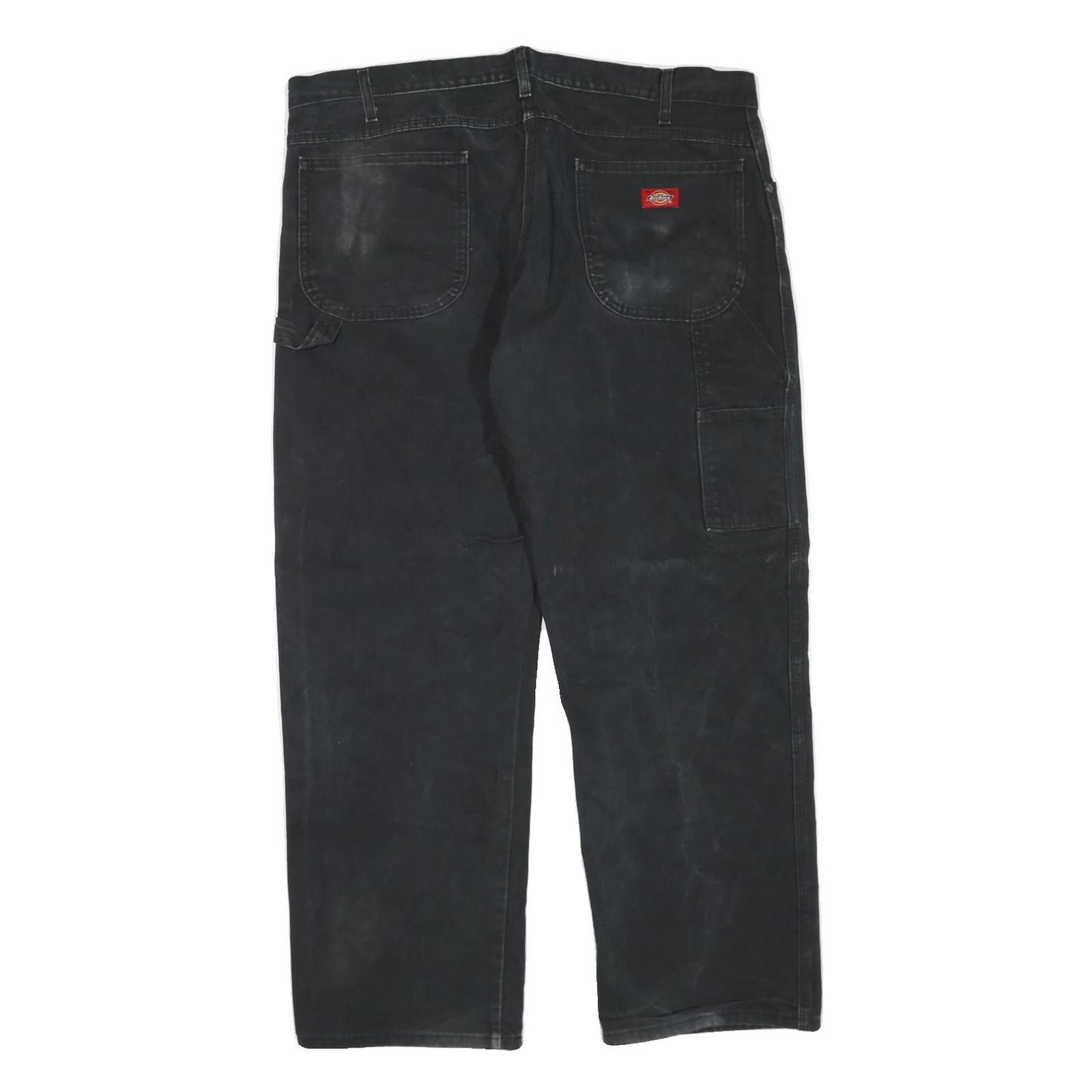 DICKIES Mens Jeans Black Regular Straight Denim W40 L28 Durable Workwear