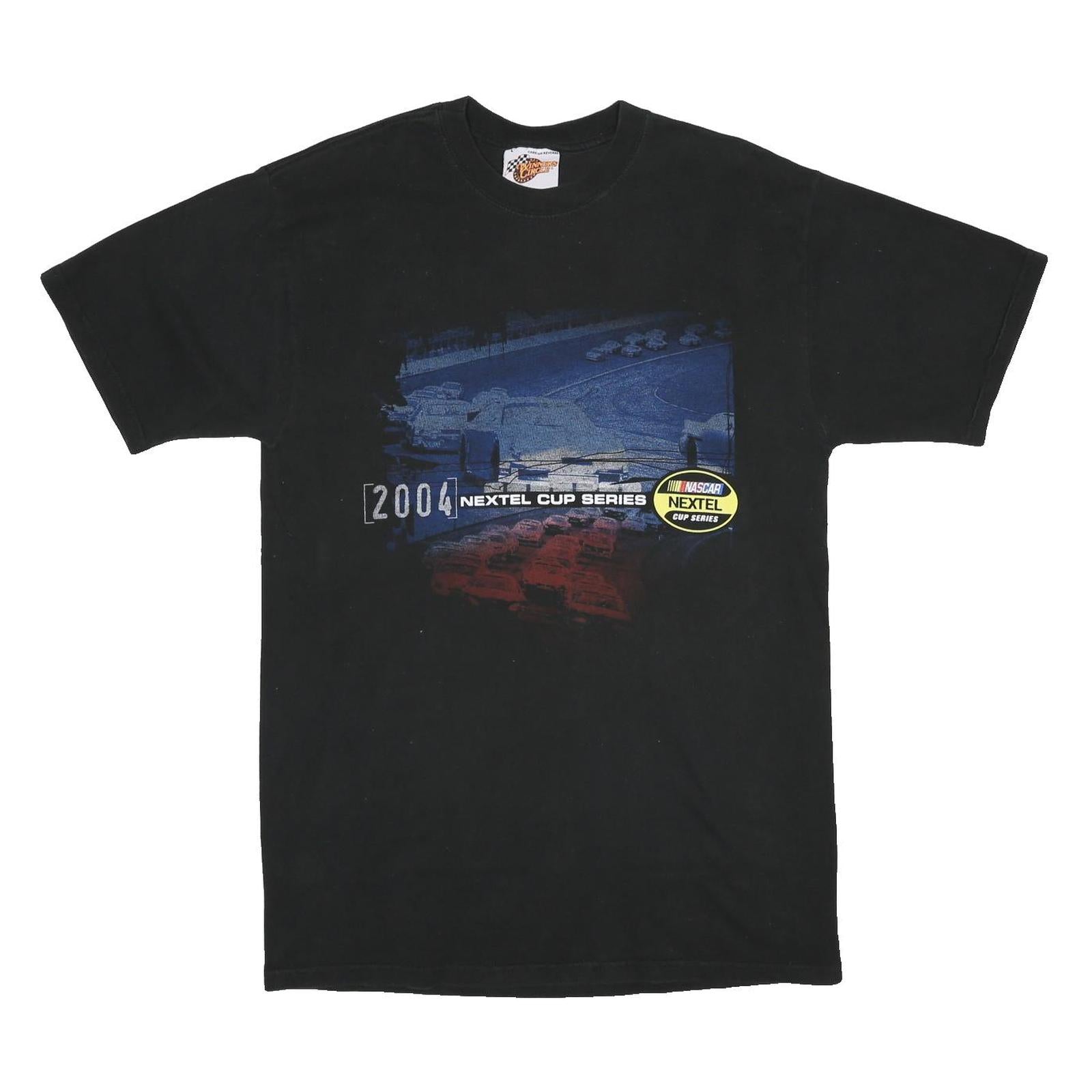 WINNER'S CIRCLE Mens Black NASCAR Nextel Cup Series 2004 Graphic T-Shirt L Short