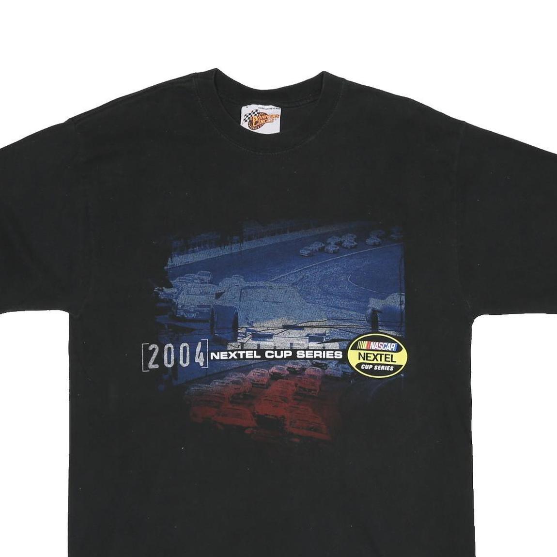 WINNER'S CIRCLE Mens Black NASCAR Nextel Cup Series 2004 Graphic T-Shirt L Short