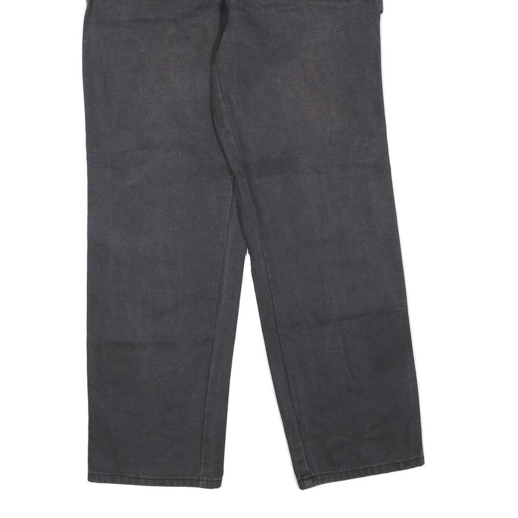 DICKIES Mens Cotton Blend Black Regular Straight Trousers W32 L31 Workwear Zip